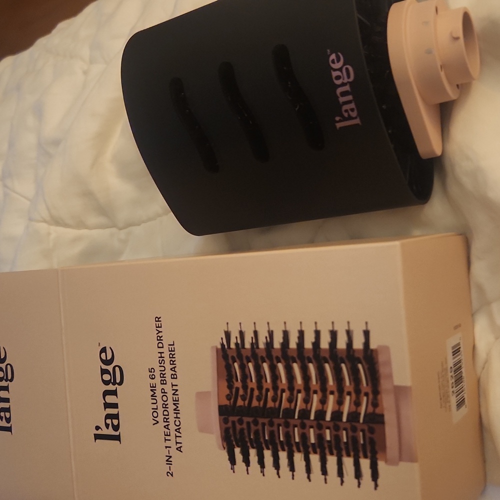 l’ange Volume 65 2-in-1 Teardrop Brush Dryer Attachment Barrel Blush Open Box - Picture 2 of 3